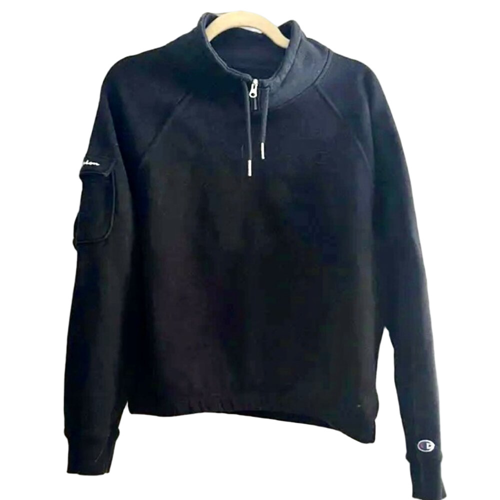 Champion Sweatshirt Cropped 1/4 Zip Collar - XL
